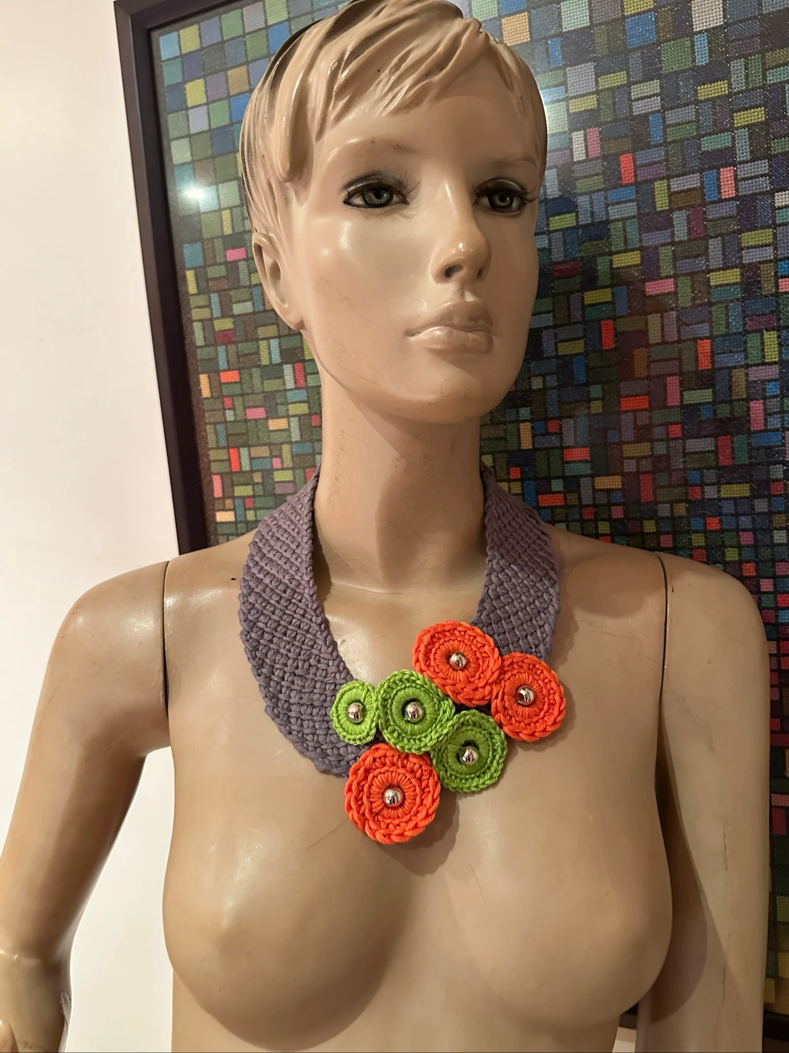 Colar de crochê feito à mão – photo 6